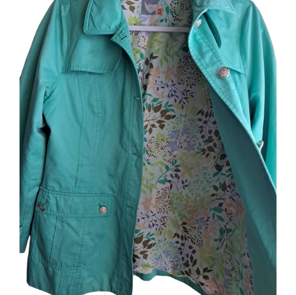 Turquoise Jacket, Light Fancy Jacket, Trench type utility Jacket, PAT w'17.5 l28 - Picture 7 of 9